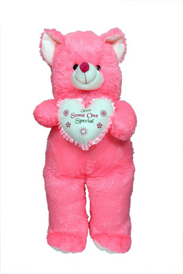 

Mappy 3.5 Feet Gorgeous Pink Teddy Bear Stuffed Toy with Heart for Valentine's, Birthday - 105 cm(Pink)