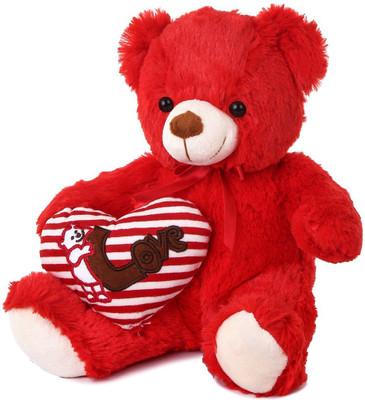 

ToynJoy Exquisite & Cute Heart Red Teddy Bear Stuffed Toy - 33 cm(Red)
