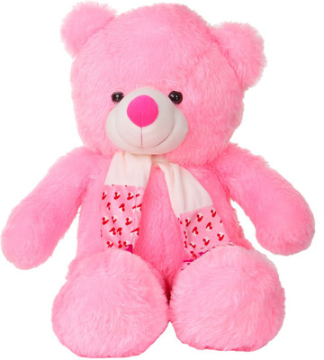 

ToynJoy Lovable & Dazzling 3 Feet Pink Teddy Bear Stuffed Toy with Muffler - 34 inch(Pink)