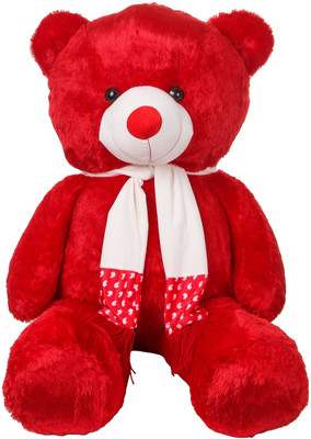 

ToynJoy Giant Jumbo Size 3.5 Feet Exquisite Red Teddy Bear with Muffler - 42 inch(Red)