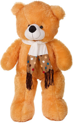 

ToynJoy 3 Feet Ravishing Brown Teddy bear Stuffed Toy With Muffler - 85 cm(Brown)