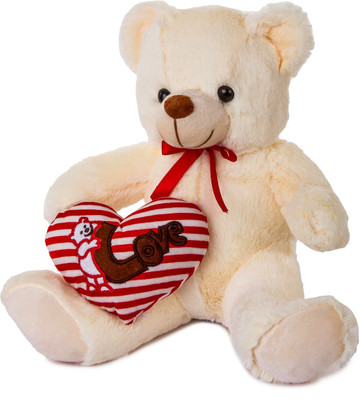 

ToynJoy Exquisite & Cute Heart Cream Teddy Bear Stuffed Toy - 33 cm(Cream)