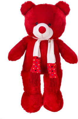

ToynJoy 3 Feet Cute Red Lovely Design Muffler Teddy Stuffed Toy - 89 cm(Red)