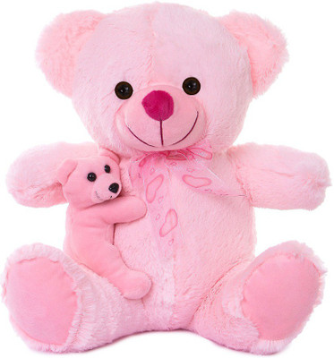 

ToynJoy Graceful mother Pink teddy bear with child - 12 inch(Baby Pink)