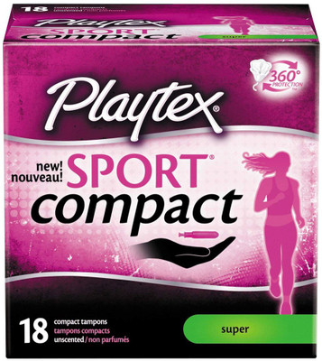

Playtex Sport Super Absorbency Compact Tampons with Flex-Fit Technology, 18 Count Tampons(Pack of 18)