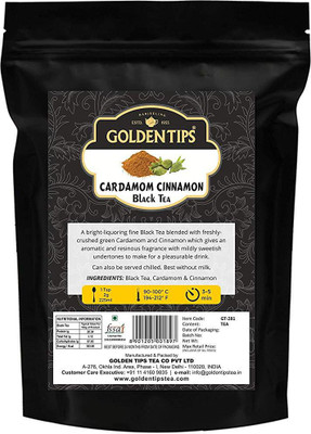 

Golden Tips Cardamom Cinnamon Black Loose Leaf Tea, 100gm (40 Cups) - 100% Authentic Indian Spiced Tea Cinnamon, Cardamom Black Tea Box(100 g)