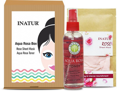 

Inatur Aqua Rosa Box ( 2 Rose sheet Mast and Rosa Toner)(138 g)