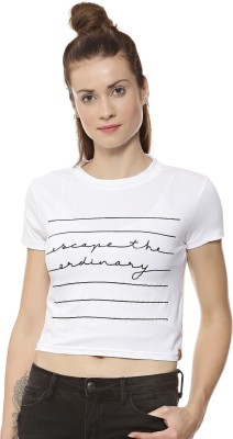 CAMPUS SUTRA Casual Regular Sleeve Printed Women White Top