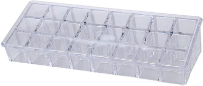 

LS Letsshop 24 Grid Squares Cosmetic Lipstick Stand Lipstick Stand Vanity Box(Transparent)