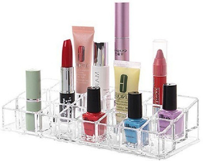 

LS Letsshop 24 Grid Lipstick Shelf Stand Holder Lipstick Stand Vanity Box(Transparent)