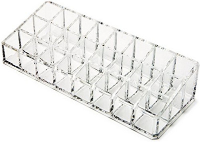 

LS Letsshop Cosmetic Case Lipstick Holder Stand with 24 Section Lipstick Stand Vanity Box(Transparent)