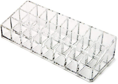 

LS Letsshop Cosmetic Case Lipstick Holder Stand with 24 Section Lipstick Stand Vanity Box(Transparent)