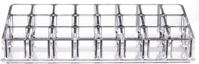 

LS Letsshop Clear Acrylic 24 Lipstick Tray Cosmetic Organizer Stand Display Holder Lipstick Stand Vanity Box(Transparent)