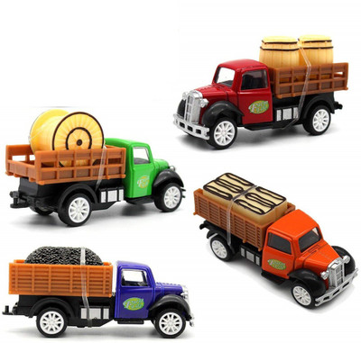 

IndusBay Die Cast Alloy Metal Goods Carrier Truck Set - Transport Truck 1:87 Alloy Diecast Vehicle Models Collection Kids Toy(Multicolor)