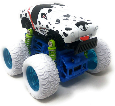 

Akrobo 1:34 Elegant Design with 4 Wheel Independent Suspension and Four Wheel Drive 4*4 Pull Back Big Foot Die Cast Toy Car White(Multicolor)