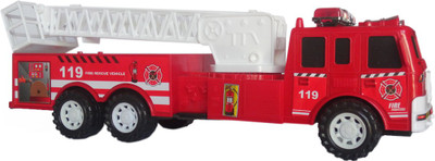 

IndusBay Big Size Friction Powered Fire Brigade Tower truck toys with extendable Turntable Ladder for kids(Red)