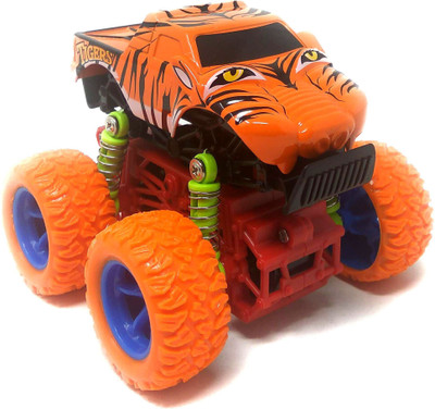 

Akrobo 1:34 Elegant Design with 4 Wheel Independent Suspension and Four Wheel Drive 4*4 Pull Back Big Foot Die Cast Toy Car Orabge(Multicolor)