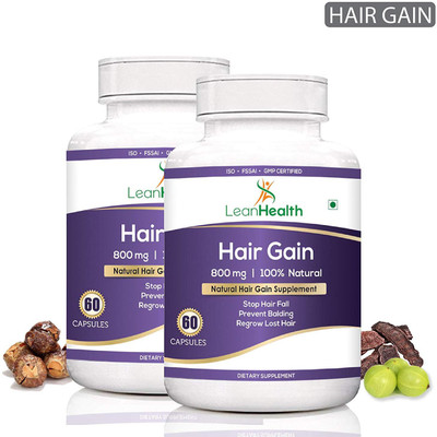 

LeanHealth Hair Gain Natural herbal Supplement - 60 Capsules - (Pack of 2)(120 No)