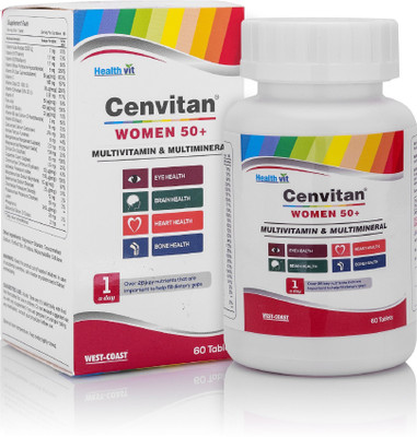 

HealthVit Cenvitan Women 50+ (Multivitamin & Multimineral) 60 Tablets(60 No)