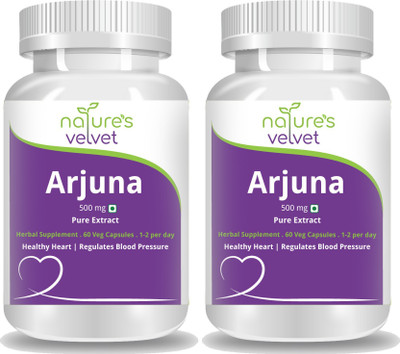

Natures Velvet Lifecare Arjuna Pure Extract 500 mg, 60 Veggie Capsules Pack of 2(500 mg)