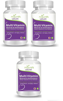 

Natures Velvet Lifecare MultiVitamins Multiminerals & Antioxidants, 60 Capsules - Pack of 3(180 No)