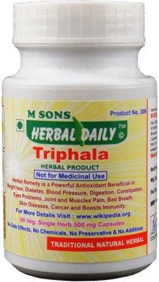 M SONS Herbal daily Triphala 60 Veg. Single Herbs 500 mg Capsules(500 mg)