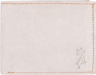 

de meow Men Multicolor Genuine Leather Wallet(5 Card Slots), Silver