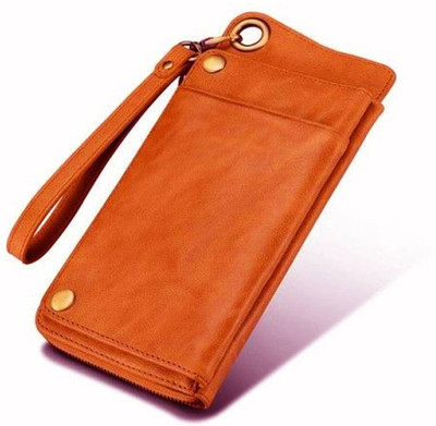 

Arrowbee Women Formal Tan Genuine Leather Wallet(12 Card Slots)