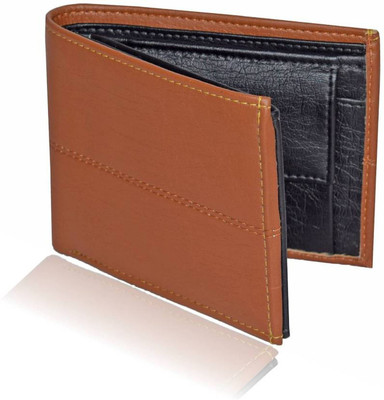 

TWINSTAR Men Tan Artificial Leather Wallet(9 Card Slots), Tan-black