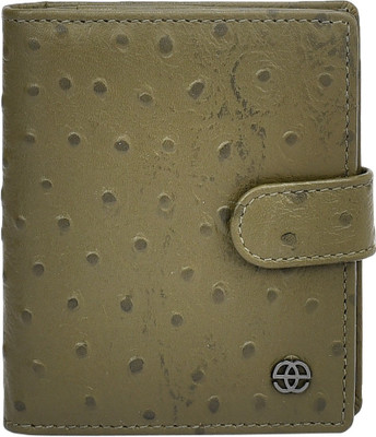 

Eske Men Green Genuine Leather Wallet(10 Card Slots), Olive green