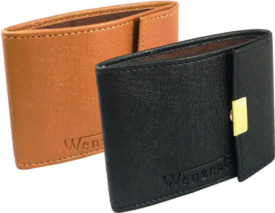 

Wenzest Men Tan, Black Artificial Leather Card Holder(15 Card Slots), Tanblack