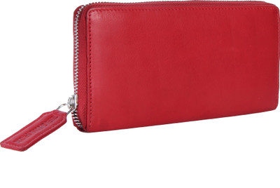 

BROWN FOX Women Red Genuine Leather Wrist Wallet(12 Card Slots)