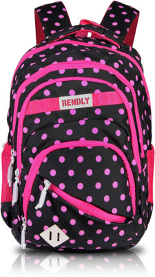 

Bendly School Bag - Polka Hype (Black-Purple) 30 Backpack(Black, Pink)