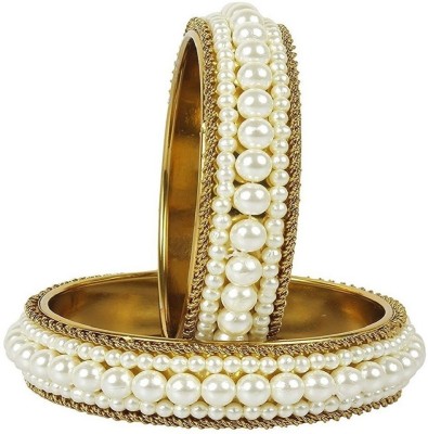 Ashika Creations Alloy Pearl Gold-plated Bangle Set(Pack of 2)