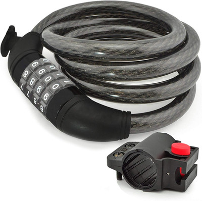 

Inditradition 4 Digit Cycle & Bike Lock | Key-Less with 4 Feet Cable & Mounting Bracket (Black) Bicycle Lock