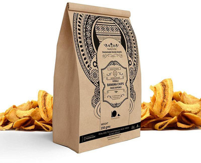 

looms & weaves Fresh Homemade Fried Ripened Oragnic Banana Chips -250 Gm Chips(250 g)