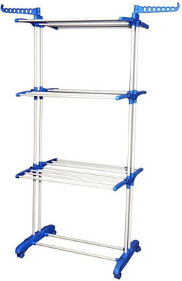 SUNDEX Steel Floor Cloth Dryer Stand CROME PLATED STEEL PIPE – 002(3 Tier)