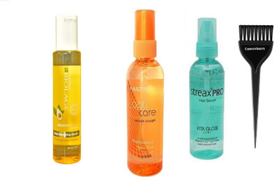 

comminors of hair Brush & Opticare END & SPLIT serum 100ml & biolage smooth straight Serum 100ml & Pro vita Gloss serum 100ml (set of 4)(Set of 4)