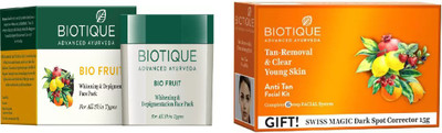 

BIOTIQUE BIO Bio Fruit Face Pack, Bio Anti Tan Facial Kit(Set of 2)