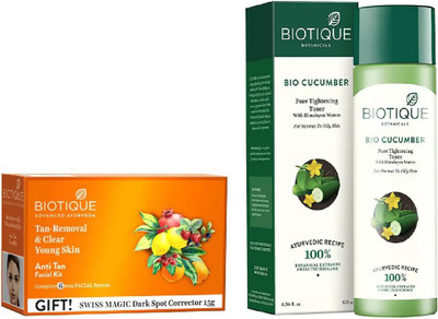 

BIOTIQUE BIO Bio Anti Tan Facial Kit, Bio Cucumber Pore Tightening Toner(Set of 2)