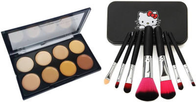 

TheTopNotch Concealer Palette & 7 Piece Hello Kitty Brush Set(Set of 8)