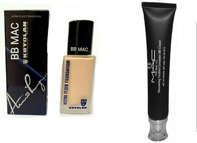 

BB MAC ultra fluid kryolan foundation & mac recovering youthful concealer bb cream. (combo set of 2)(Set of 2)