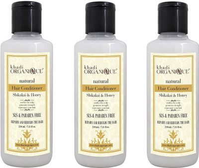 

KHADI ORGANIQUE Shikakai Honey hair Conditioner sls & paraben free 630 ml pack of 3(630 ml)