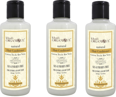 

KHADI ORGANIQUE Greentea Aloevera Hair Conditioner sls & paraben free 630 ml pack of 3(630 ml)