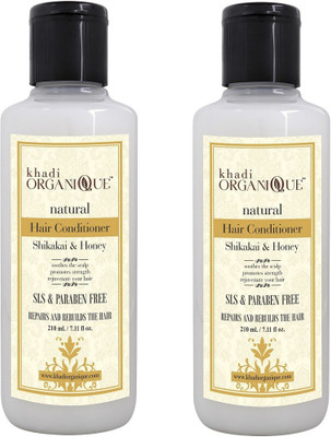 

KHADI ORGANIQUE Shikakai Honey hair Conditioner sls & paraben free 420 ml pack of 2(420 ml)