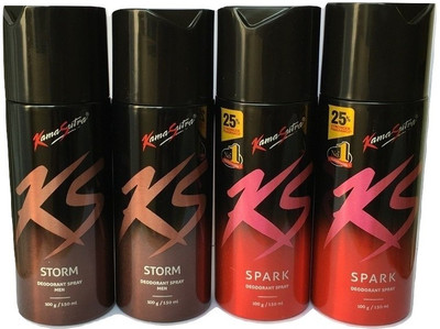 

KamaSutra 2 STORM 2 SPARK Body Spray - For Men & Women(600 ml, Pack of 4)