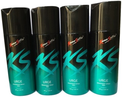 

KamaSutra Urge combo Deodorant Spray - For Men & Women(600 ml, Pack of 4)