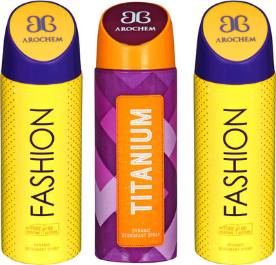 

Arochem B-3 DEODORANT SPRAY NO ALCOHOL PURE PERFUME DYNAMIC BODY SPRAY Deodorant Spray Deodorant Spray - For Men & Women(200 ml, Pack of 3)