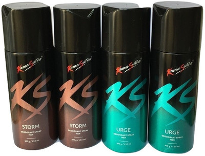 

KamaSutra 2 STORM 2 URGE Body Spray - For Men & Women(600 ml, Pack of 4)