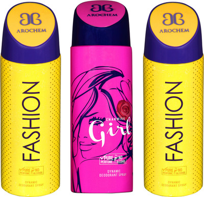 

Arochem B-10 DEODORANT SPRAY NO PURE PERFUME DYNAMIC BODY SPRAY Deodorant Spray Deodorant Spray - For Men & Women(200 ml, Pack of 3)
